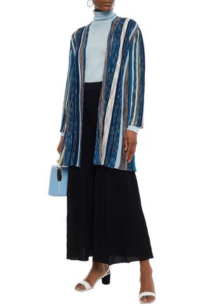 Missoni Pleated Ribbed Cotton Wide-leg Pants In Black
