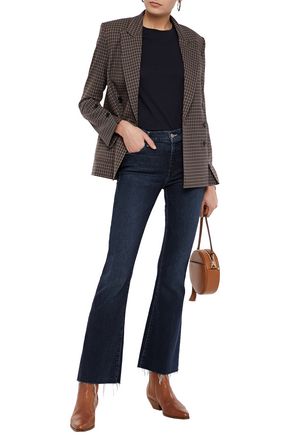 Mother Low Rise Kick Flared Jeans In Dark Denim