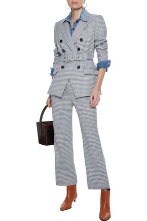 VERONICA BEARD CORMAC HOUNDSTOOTH TWILL KICK-FLARE trousers,3074457345622421739