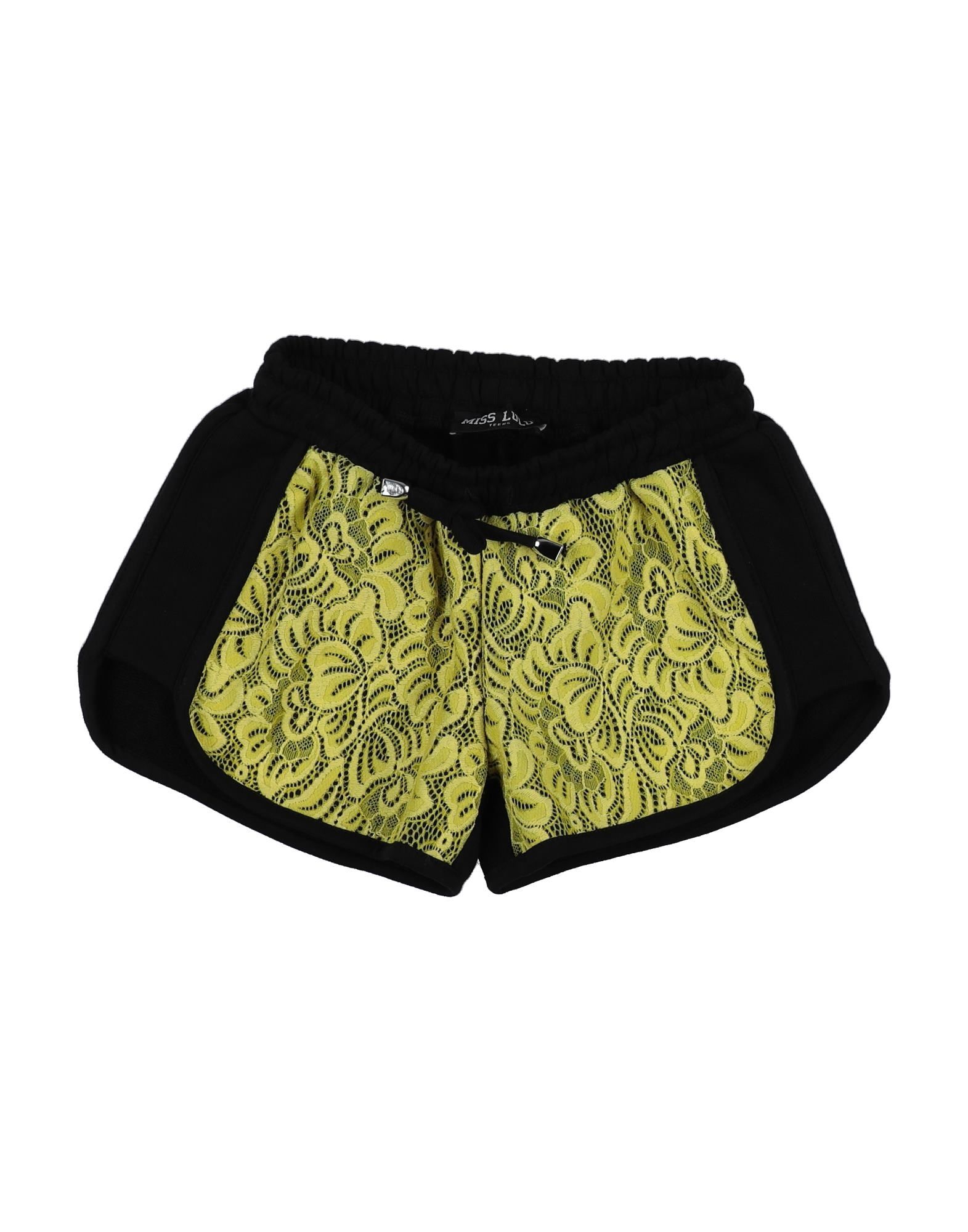 Miss Lulù Kids'  Toddler Girl Shorts & Bermuda Shorts Black Size 6 Cotton, Elastane