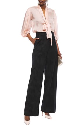 ALEXANDRE VAUTHIER PINSTRIPED WOOL-TWILL WIDE-LEG trousers,3074457345622404239