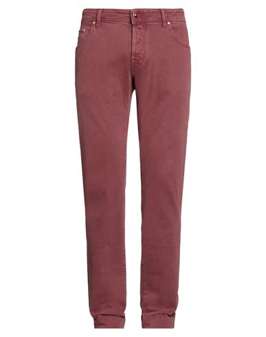 Jacob Cohёn Man Pants Garnet Size 32 Cotton, Elastane In Red