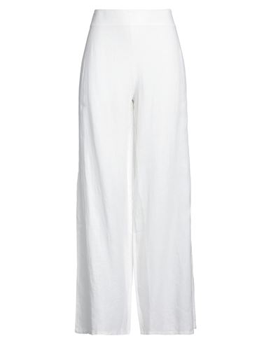 Rossopuro Woman Pants White Size L Linen In White