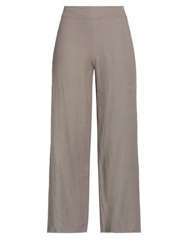 Rossopuro Woman Pants Grey Size Xs Linen In Grey