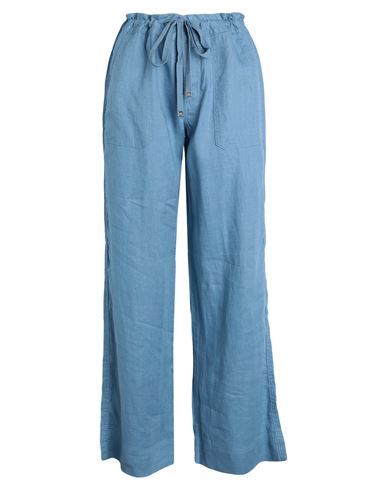 Ralph Lauren Lauren  Linen Wide-leg Pant Woman Pants Slate Blue Size 8 Linen