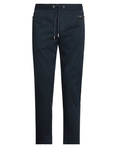 Dolce & Gabbana Man Pants Navy Blue Size 30 Cotton, Elastane, Zama, Calfskin