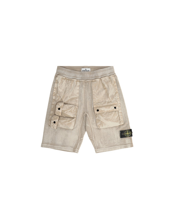 ФЛИСОВЫЕ БЕРМУДЫ Для Мужчин 62345 BRUSH TREATMENT Front STONE ISLAND JUNIOR