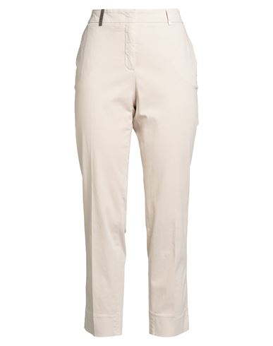 Peserico Woman Pants Cream Size 12 Cotton, Elastane In White