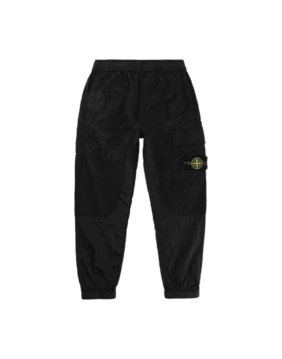 stone island nylon trousers black