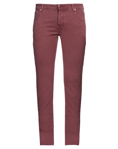 Shop Jacob Cohёn Man Pants Burgundy Size 35 Cotton, Elastane In Red