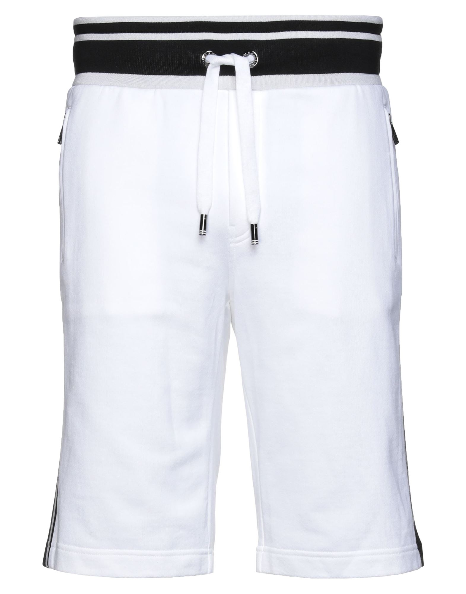 Dolce & Gabbana Man Shorts & Bermuda Shorts White Size 38 Cotton, Silk, Elastane