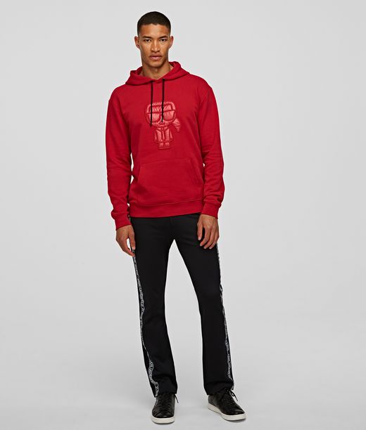 Image of SHINY PIQUÉ PANTS WITH LOGO TAPE