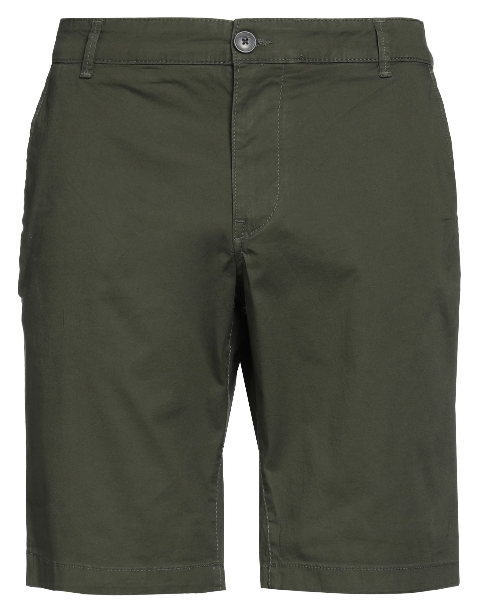 Selected Homme Man Shorts & Bermuda Shorts Dark Green Size Xl Organic Cotton, Elastane