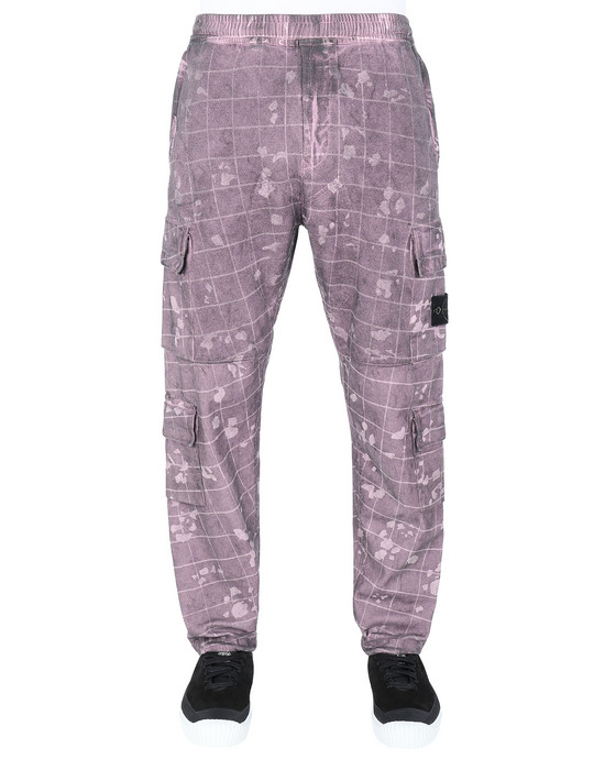 Trousers Man 317E2 DUST COLOUR WITH GHILLIE LASER CAMO Front STONE ISLAND