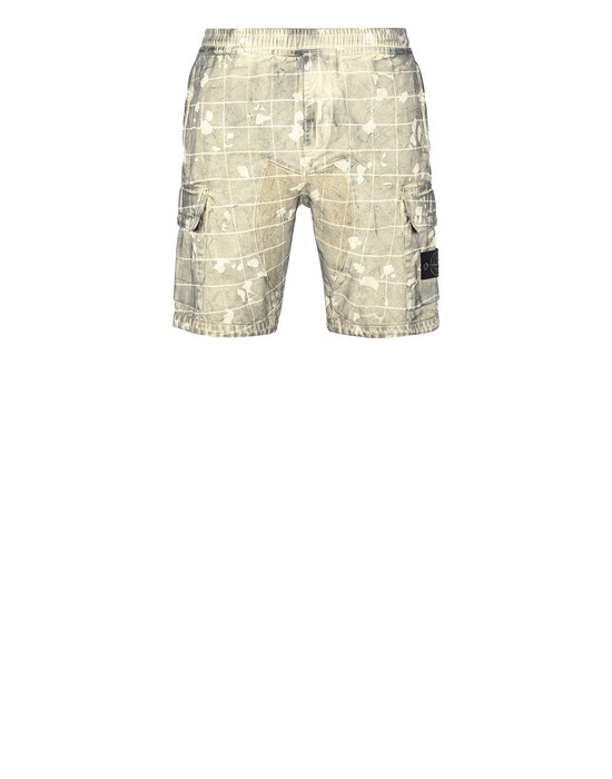 Bermuda shorts Man L01E2 DUST COLOUR WITH GHILLIE LASER CAMO Front STONE ISLAND