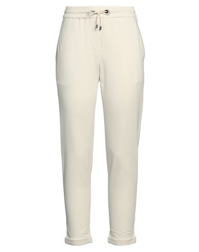 Brunello Cucinelli Woman Cropped Pants Off White Size Xxl Cotton, Elastane, Brass
