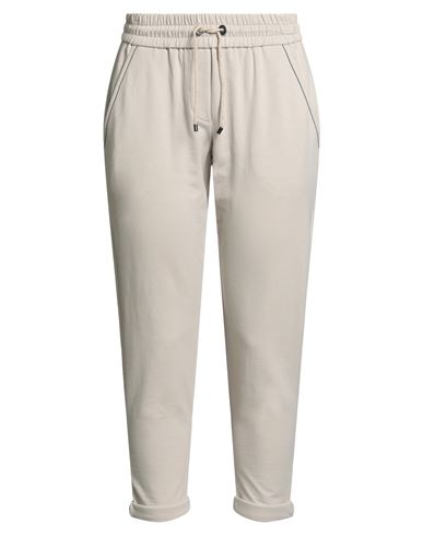 Brunello Cucinelli Woman Pants Beige Size S Cotton, Elastane, Brass In Gray