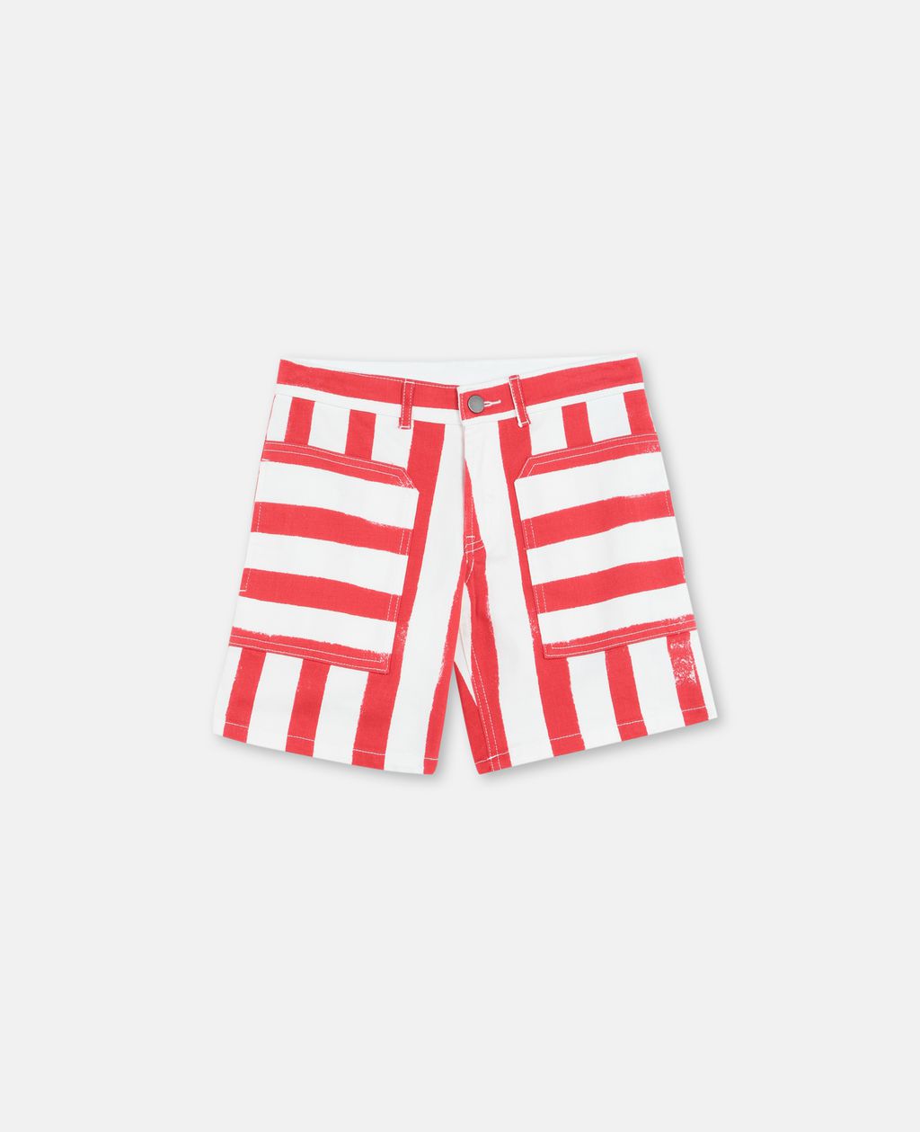 Shop Stella Mccartney Kids Multicolour Striped Denim Shorts In Multicolor