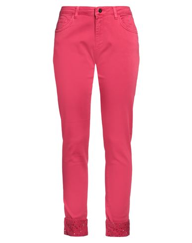 Marani Woman Pants Fuchsia Size 26 Cotton, Polyester, Elastane In Pink
