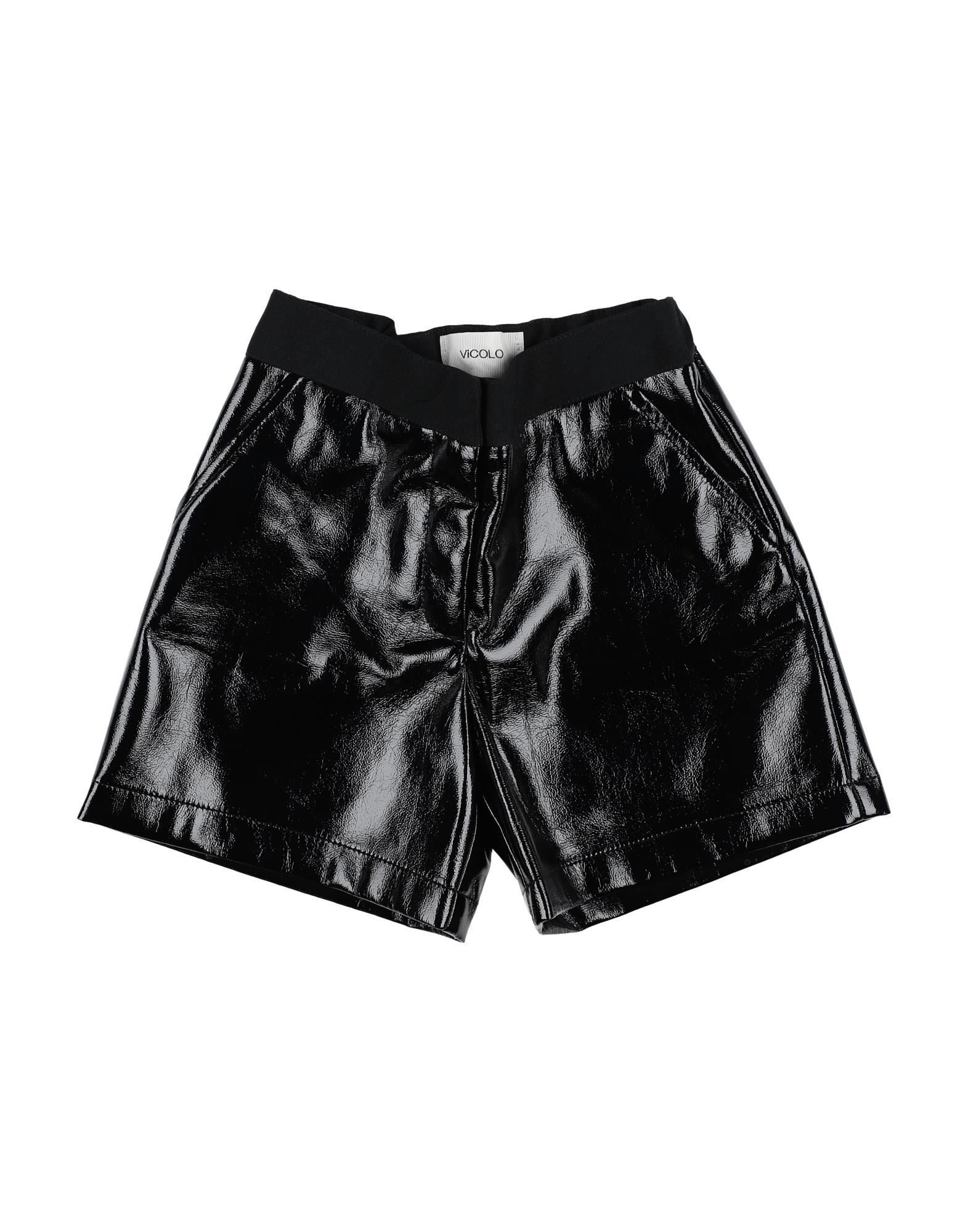 Vicolo Toddler Girl Shorts & Bermuda Shorts Black Size 4 Polyurethane, Polyester In Black