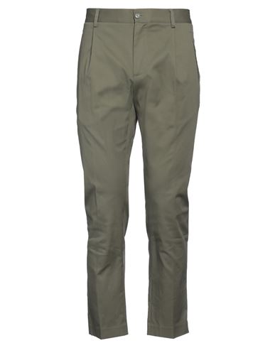 Shop Grey Daniele Alessandrini Man Pants Military Green Size 34 Cotton, Elastane