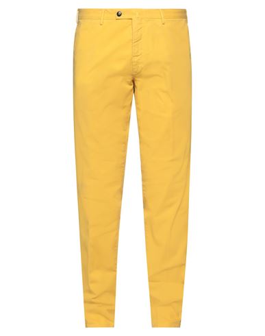 Pt Torino Man Pants Yellow Size 30 Cotton, Elastane
