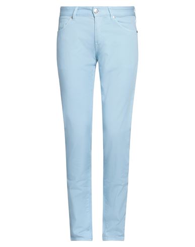 Pt Torino Man Pants Light Blue Size 31 Cotton, Elastane