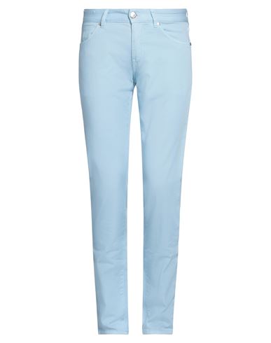 Pt Torino Man Pants Light Blue Size 31 Cotton, Elastane