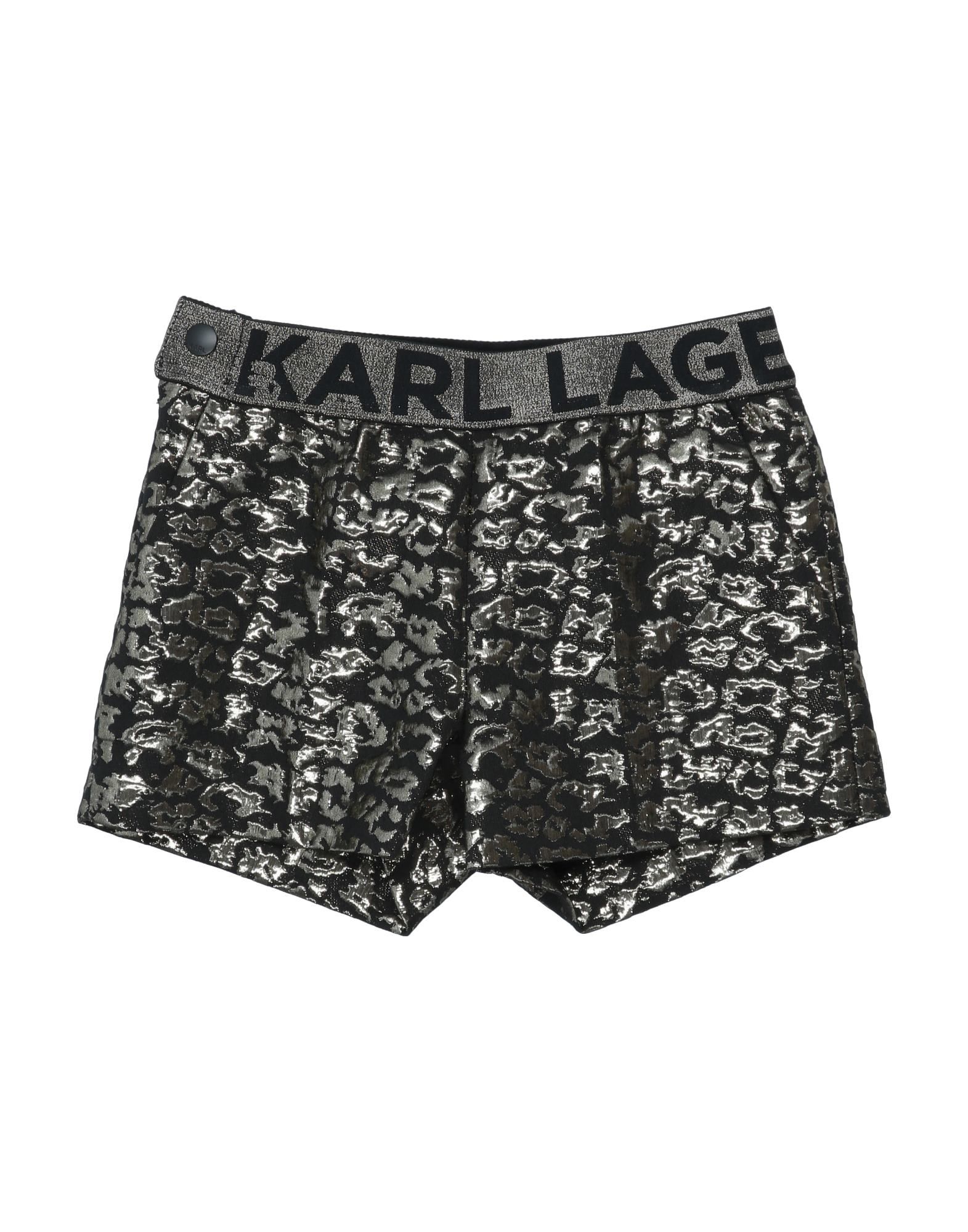 《セール開催中》KARL LAGERFELD ガールズ 9-16 歳 ショートパンツ＆バミューダ ブラック 10 ポリエステル 68% / コットン 16% / 金属繊維 16%