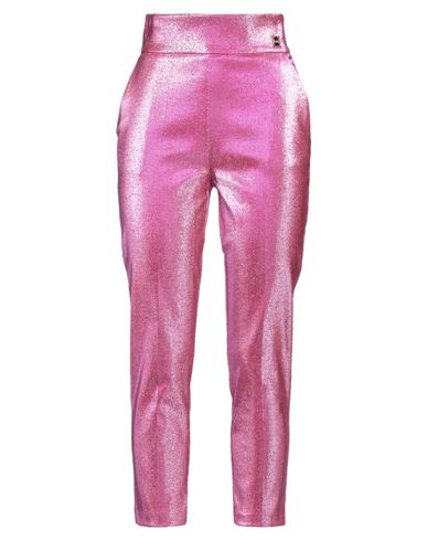 Elisabetta Franchi Woman Pants Fuchsia Size 6 Cotton, Metallic Fiber, Polyester In Pink