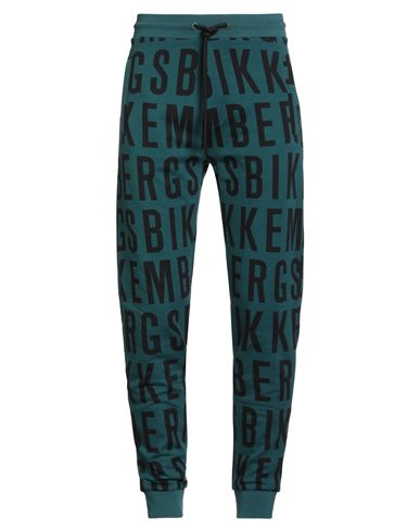 Bikkembergs Man Pants Deep Teal Size M Cotton, Elastane In Green