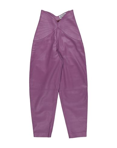 Attico The  Woman Pants Light Purple Size 0 Lambskin