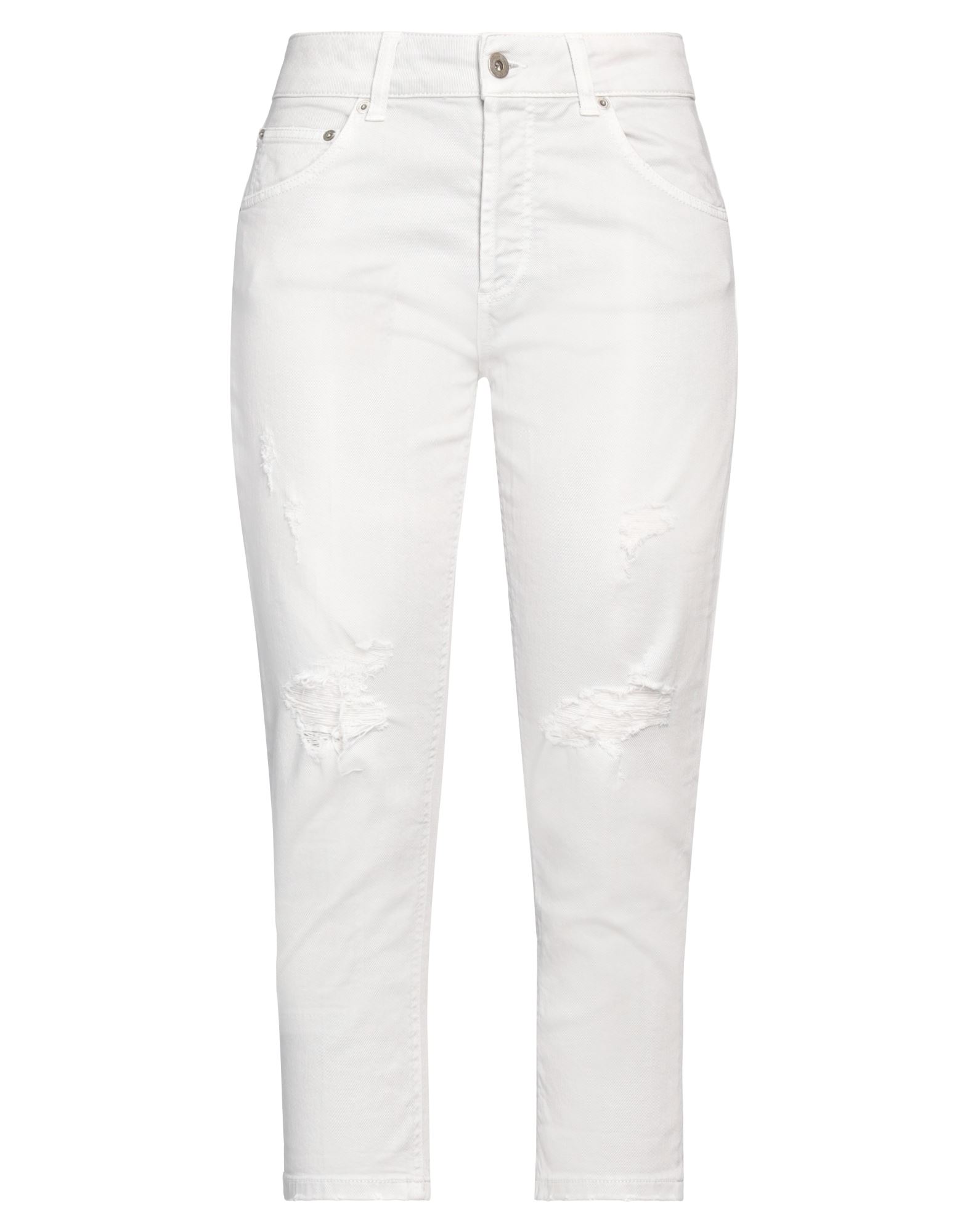 Dondup Woman Jeans Light Grey Size 28 Cotton, Elastane