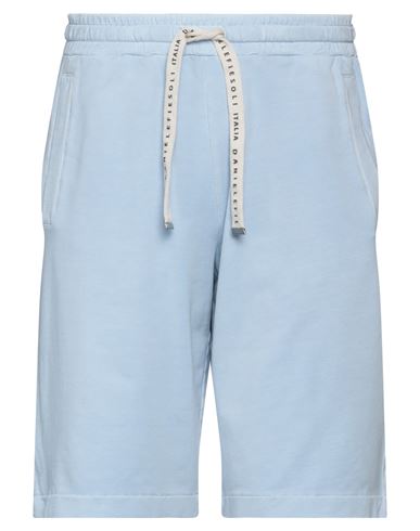 Daniele Fiesoli Man Shorts & Bermuda Shorts Pastel Blue Size M Cotton, Elastane In Blue