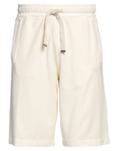 Daniele Fiesoli Man Shorts & Bermuda Shorts Cream Size M Cotton, Elastane In White