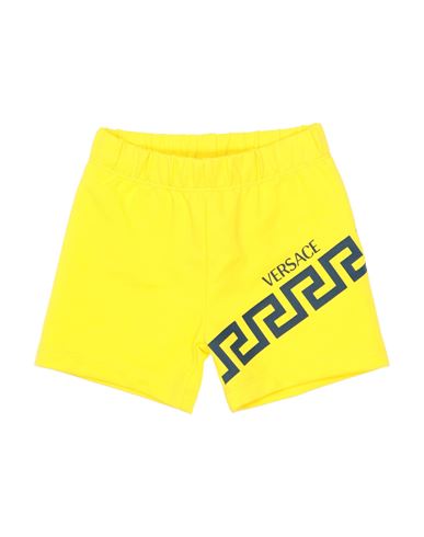 Versace Young Babies'  Newborn Boy Shorts & Bermuda Shorts Yellow Size 3 Cotton, Elastane