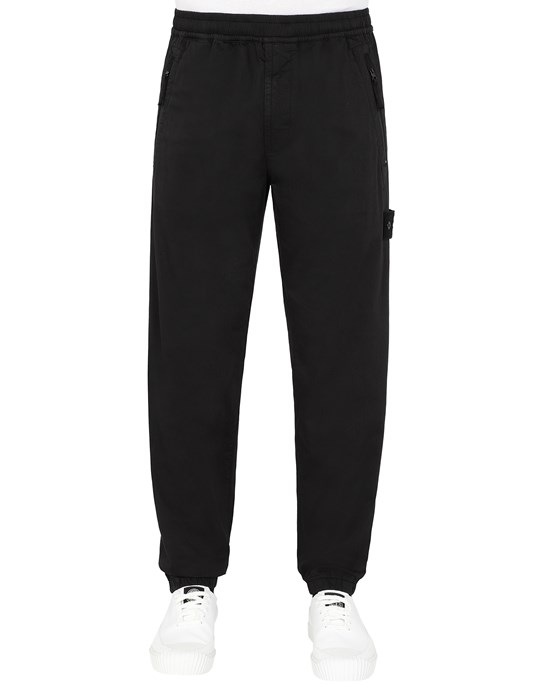Sold out - STONE ISLAND 317F2  GHOST PIECE_STRETCH COTTON WOOL SATIN :  PANTALONS Homme Noir