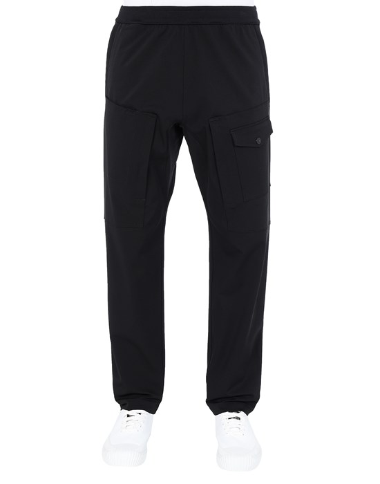  STONE ISLAND 312X4 STONE ISLAND MARINA<br>TWO-WAY STRETCH RECYCLED NYLON TWILL Trousers Man Black