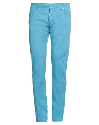 Jacob Cohёn Man Pants Turquoise Size 35 Lyocell, Cotton, Elastane In Blue