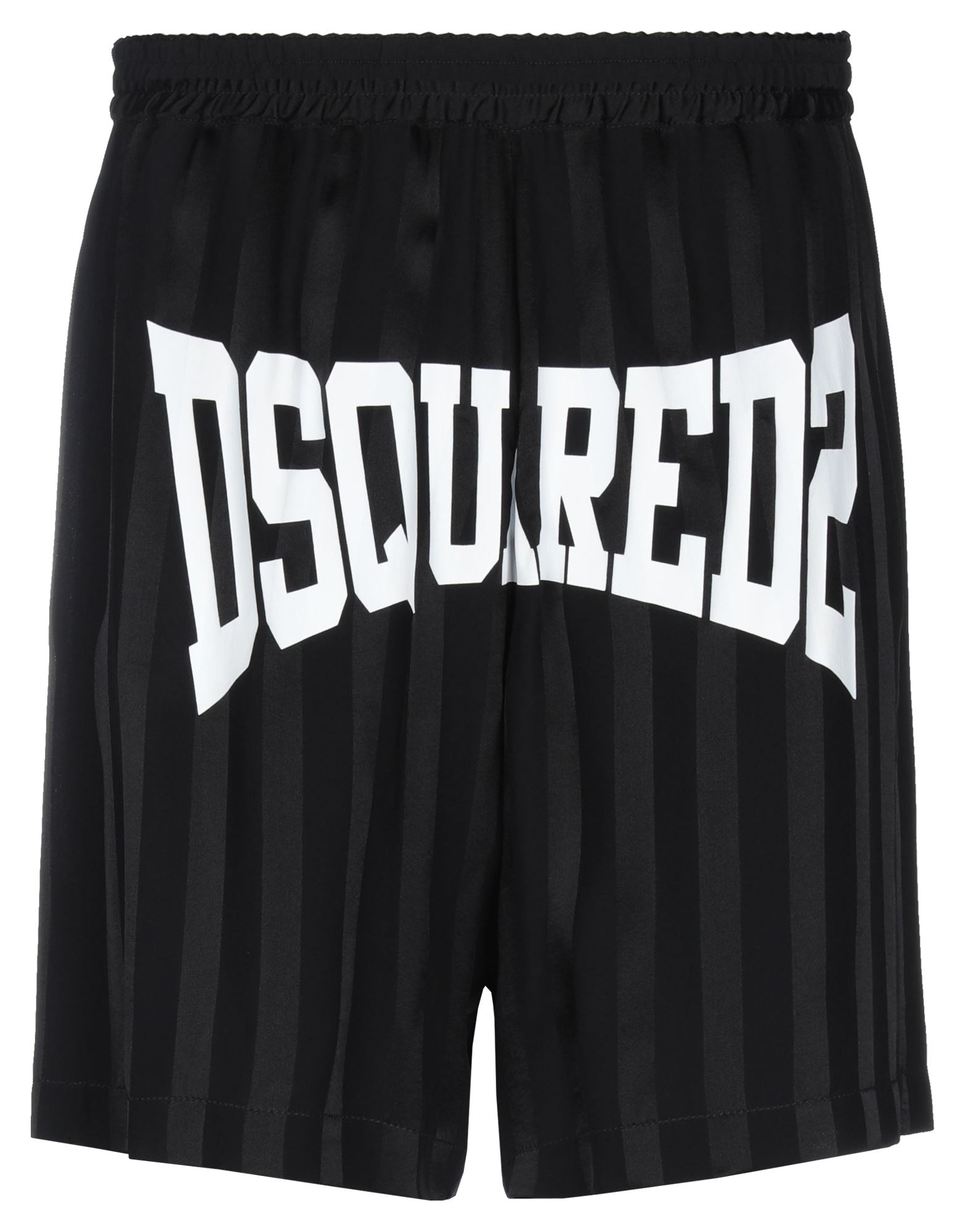 《セール開催中》DSQUARED2 メンズ ショートパンツ＆バミューダ ブラック 44 シルク 52% / レーヨン 48%