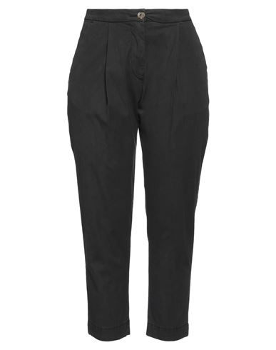 Manila Grace Woman Pants Black Size 8 Lyocell, Cotton, Elastane