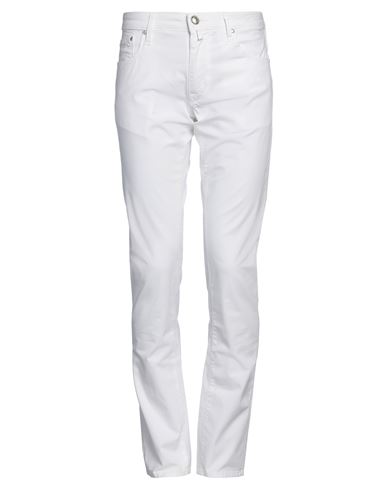 Shop Jacob Cohёn Man Pants White Size 30 Cotton, Elastane