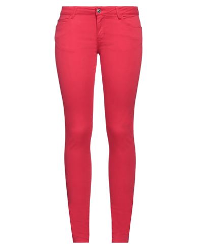 Shop Guess Woman Pants Red Size 31w-32l Cotton, Elastomultiester, Elastane