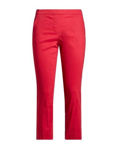 Theory Woman Pants Tomato Red Size 14 Linen, Viscose, Elastane