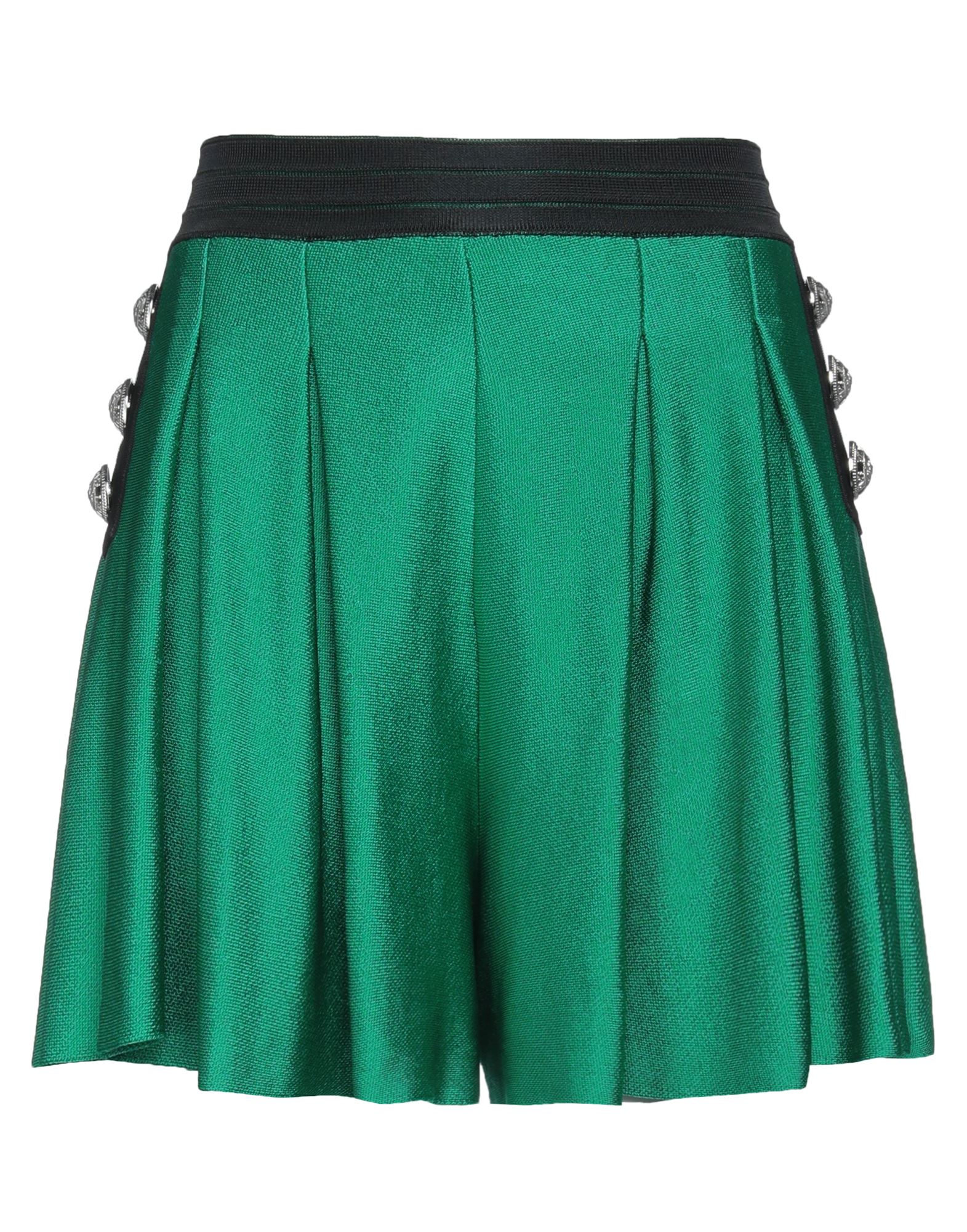 Balmain Woman Shorts & Bermuda Shorts Green Size 8 Viscose, Polyester
