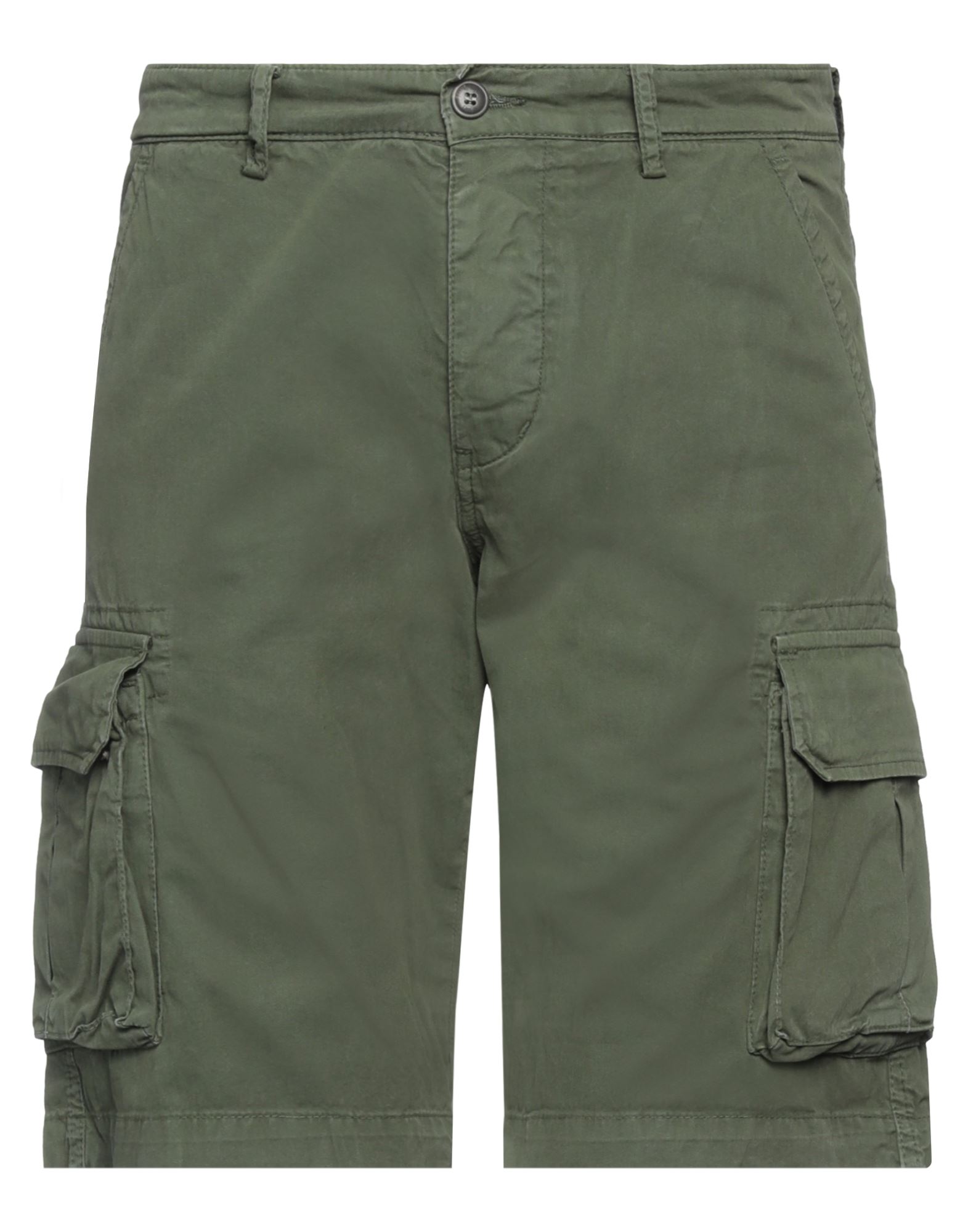 40weft Man Shorts & Bermuda Shorts Dark Green Size 38 Cotton