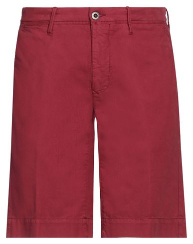Incotex Man Shorts & Bermuda Shorts Burgundy Size 33 Cotton, Elastane In Red