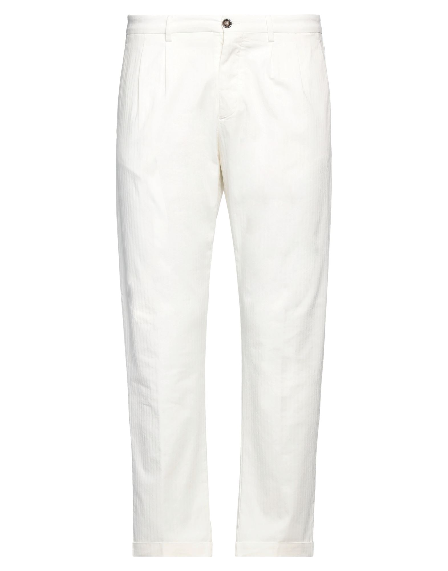 Shop People (+)  Man Pants Ivory Size 36 Cotton, Elastane In White