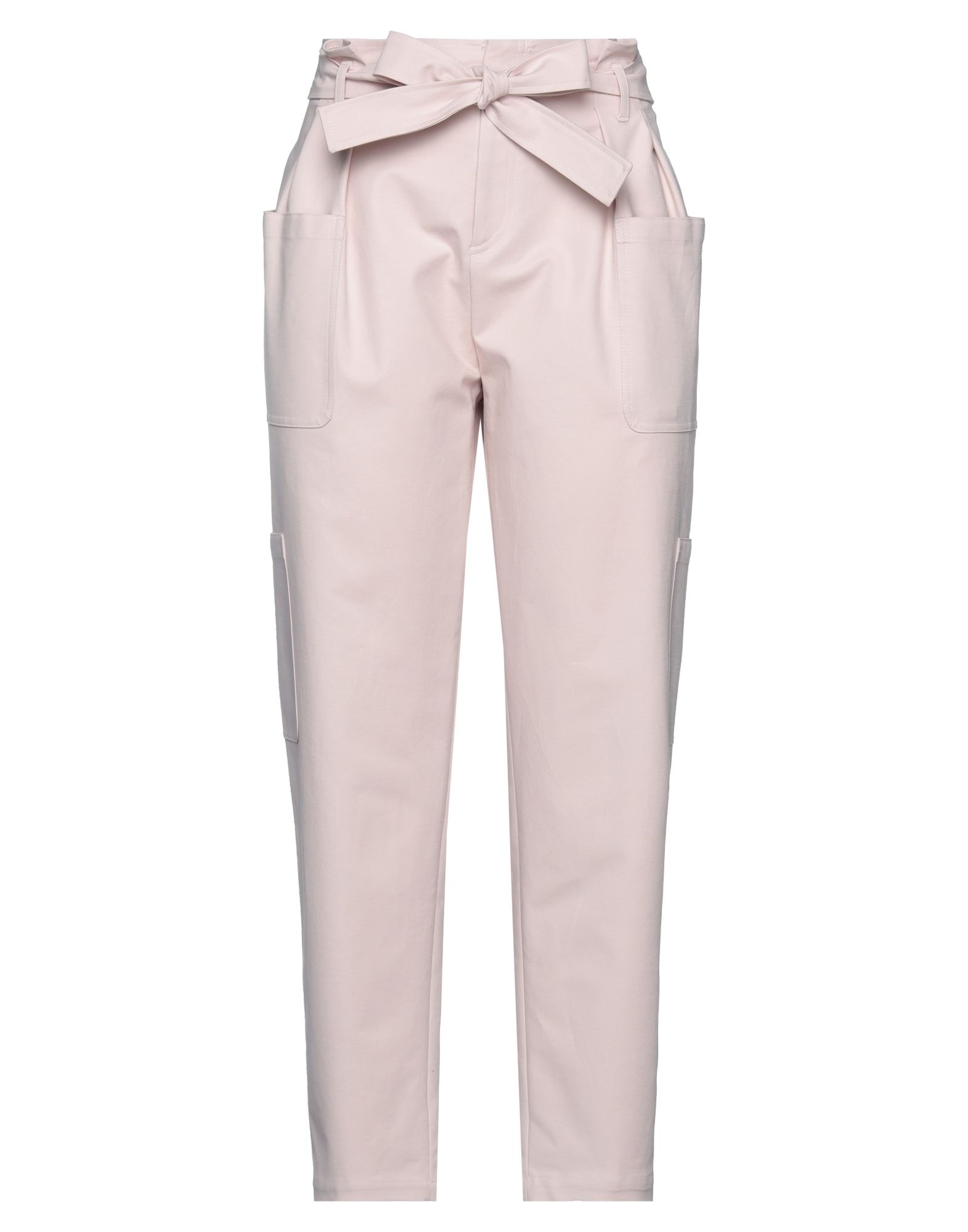 Red Valentino Belted Stretch-cotton Tapered Pants In Light Pink
