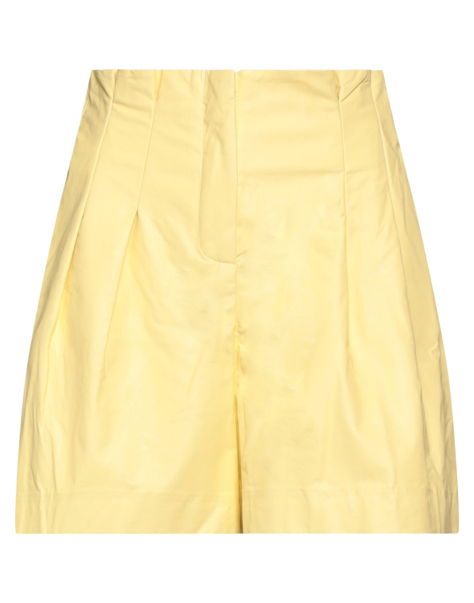 Soallure Woman Shorts & Bermuda Shorts Yellow Size 2 Polyurethane